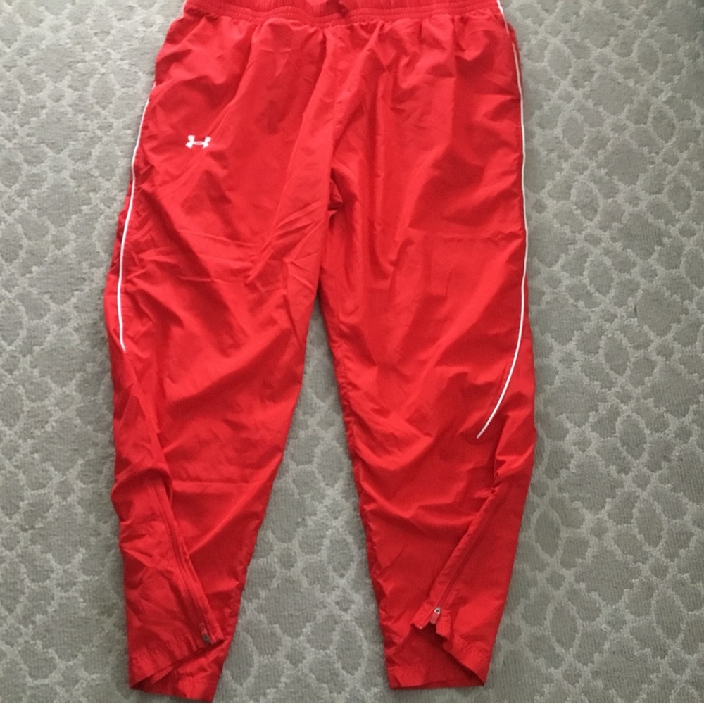Under Armour Red and White Athletic Shorts